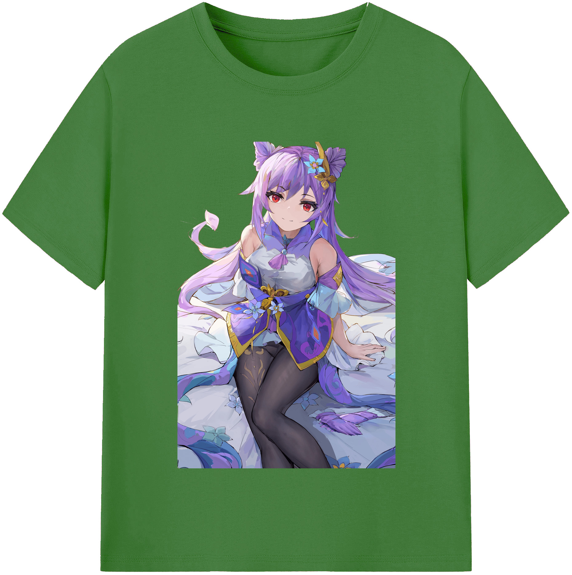 げんし神 刻晴 こくせい genshin Kokusei レディースカジュアルプリントTシャツ（綿100％）